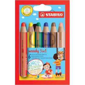 Multifunkční pastelky STABILO® woody 3 in 1 -  6 barev