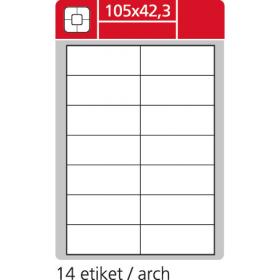 Print etikety A4 pro laserový a inkoustový tisk - 105 x 42,3 mm (14 etiket / arch ) / snímatelné