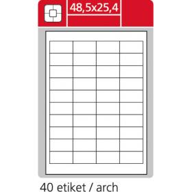 Print etikety A4 pro laserový a inkoustový tisk - 48,5 x 25,4 mm (40 etiket / arch ) / lesklé