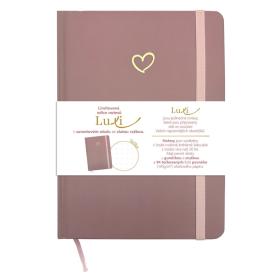 Blok Luxi A5 - tečkovaný / 96 listů / starorůžová srdce