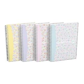 Blok Oxford Floral - A5 / linka / 60 listů / mix motivů