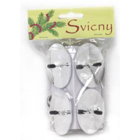 Bodce na adventní svíčku - stříbrná / 4 ks