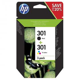 HP originální ink N9J72AE, black/color, blistr, 190/165str., HP 301, HP 2-pack Deskjet 1510, 3055A, Officejet 2622