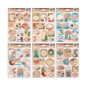 Jmenovky na dárky samolepicí 10 ks - KRAFT mix