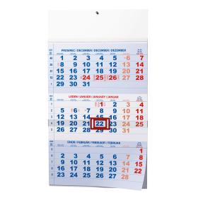 Kalendář nástěnný pracovní - tříměsíční modrý / BNC1