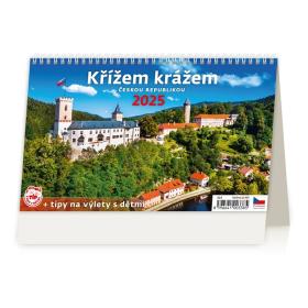 Kalendář stolní obrázkový Křížem krážem ČR / S23