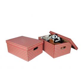 Krabice úložná s víkem -  červená / A3 / 44 x 32 x 20 cm