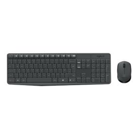 Logitech MK235, Sada klávesnice s bezdrátovou optickou myší, AAA, US, klasická, 2.4 [Ghz], bezdrátová, černá, 1x AA baterie pro my