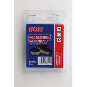 Magnety černé Conmetron super silné -  průměr 22 mm / 6 ks