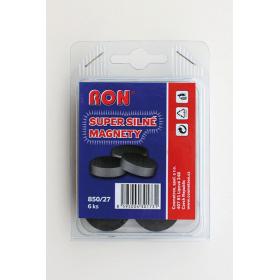 Magnety černé Conmetron super silné -  průměr 27 mm / 6 ks