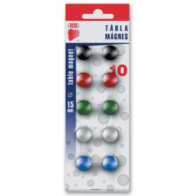 Magnety  -  průměr 15 mm / barevný mix / 10 ks