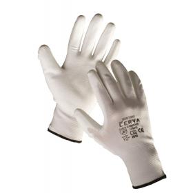 Ochranné rukavice bezešvé -  BUNTING / bílé / vel.8
