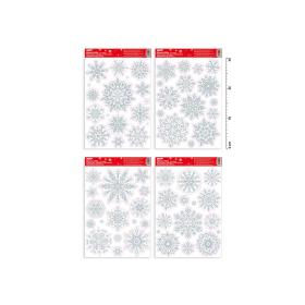 Okenní fólie Glitr - mix stříbrné vločky / 20 x 30cm