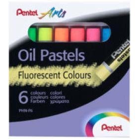 Olejové pastely Pentel - 6 barev / fluorescenční