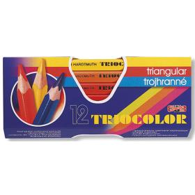 Pastelky Triocolor  -  12 barev / lakované / silné