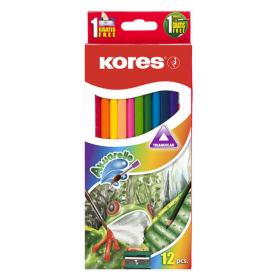 Pastelky trojhranné Kores akvarelové  -  12 barev
