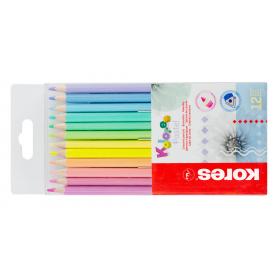Pastelky trojhranné Kores PASTEL - 12 barev