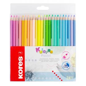 Pastelky trojhranné Kores PASTEL - 24 barev