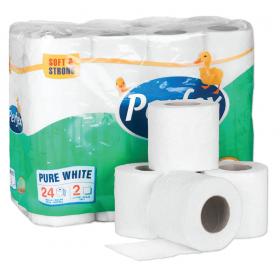 Toaletní papíry Perfex -   dvouvrstvý / bílá / 108 útržků / 24 ks