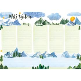 Plánovač týdenní A4 - Hory