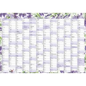 Plánovací roční nástěnná mapa - Levandule / BKA1