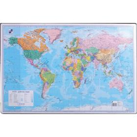 Pracovní podložky dekorované  -  jednostranná / mapa svět