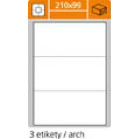 Print etikety A4 PLUS pro laserový a inkoustový tisk - 210 x 99 mm (3 etikety / arch)