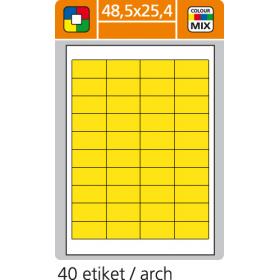 Print etikety A4 pro laserový a inkoustový tisk - 48,5 x 25,4 mm (40 etiket / arch) žlutá