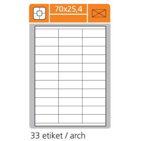 Print etikety A4 pro laserový a inkoustový tisk - 70 x 25,4 mm (33 etiket / arch)