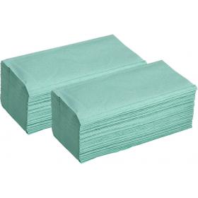 Ručníky papírové skládané  -  ručníky zelené / jednovrstvé / 250 ks
