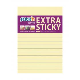 Samolepicí bločky Stick´n by Hopax Extra Sticky - 101 x 150 mm / linka / 90 lístků / pastelová žlutá