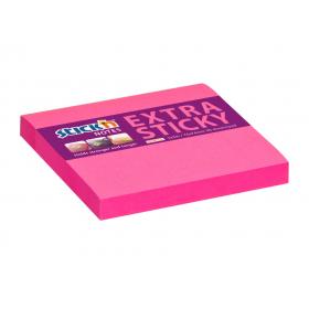 Samolepicí bločky Hopax Extra Sticky -  76 x 76 mm / 90 lístků / neon růžová