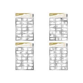 Samolepky na dárky - stříbrné / 21 ks