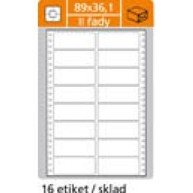 Tabelační etikety s vodící drážkou jednořadé a dvouřadé - 89 x 36,1 mm dvouřadé 8000 etiket / 500 skladů