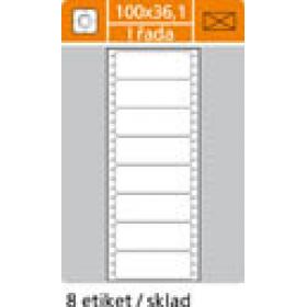 Tabelační etikety s vodící drážkou jednořadé a dvouřadé - 100 x 36,1 mm jednořadé 4000 etiket / 500 skladů