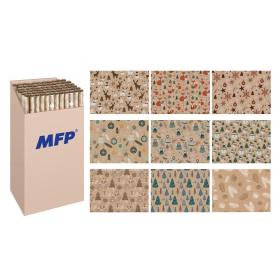 Vánoční balicí papír KRAFT - mix / 70 x 200 cm / 2ks