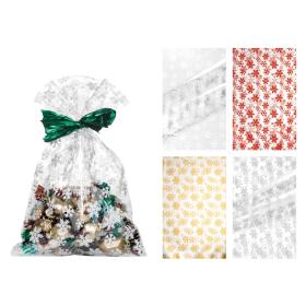 Vánoční celofánový sáček - transparentní mix Frozen / 20 x 40 cm