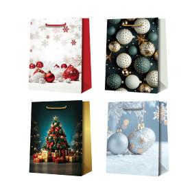 Vánoční dárková taška M - vánoční mix / 18 x 23 cm