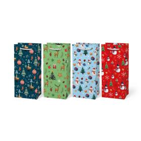 Vánoční dárková taška - mix motivů / 10 x 22 cm