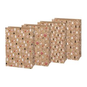 Vánoční sáček KRAFT 5 - mix motivů / 26 x 36 cm