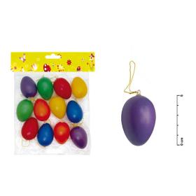 Velikonoční plastová vejce - 60 mm / 12 ks - barevný mix