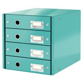 Zásuvkový box WOW - ledově modrá / 4 zásuvky / karton