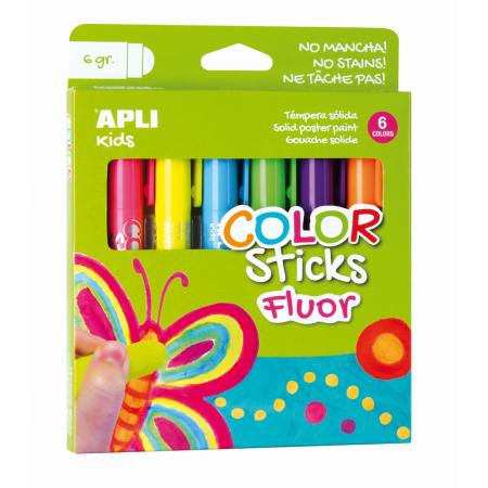APLI temperové barvy suché / 6 neonových barev