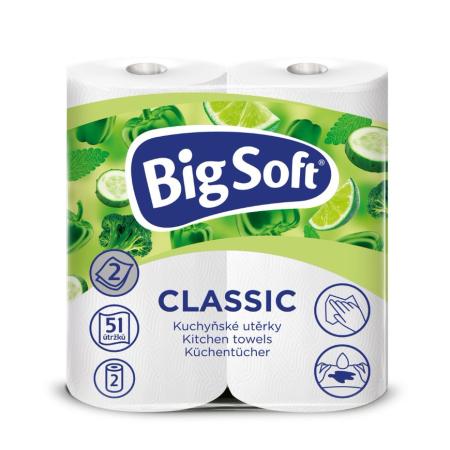 Utěrky papírové v roli Big Soft  -  utěrky Big Soft dvouvrstvé Classic /  2 ks