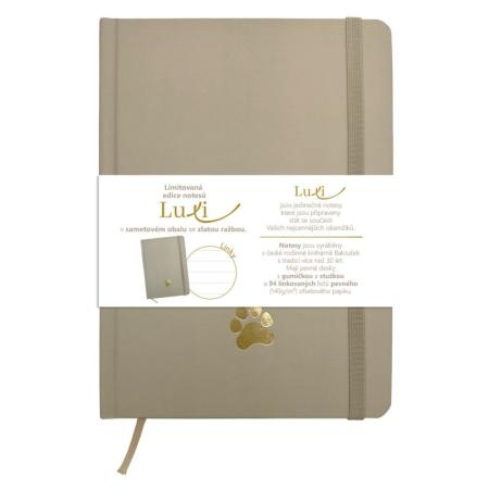 Blok Luxi A5 - linka / 96 listů / moka tlapka