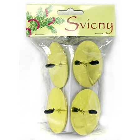 Bodce na adventní svíčku - zlatá / 4 ks