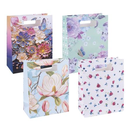 Dárková taška - Flowers mix / 26 x 32,5 x 10 cm