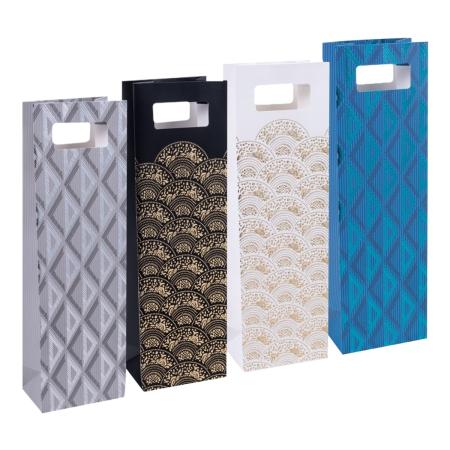 Dárková taška na lahev - Ellegant mix / 12 x 41 cm