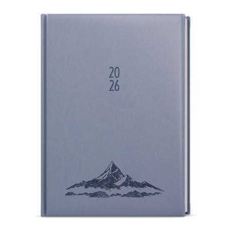 Diář VIVELLA s ražbou - B6 / týdenní / holubí šeď / hory