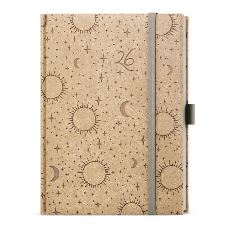 Diáre VIVELLA B6 s gumičkou - týdenní / hnědý Chmýří